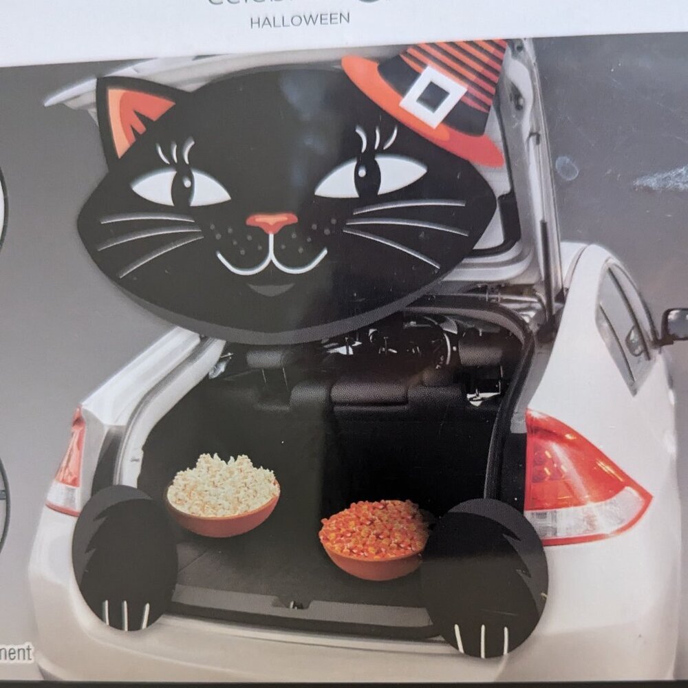 NWT Black Cat Witch Hat Halloween Trunk or Door Decorating Kit Michael's Decor